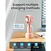 Gaiatop Mini Portable Fan, Powerful Hand Fan Cute Design 3 Speed Personal Small Desk Fan With Base, Lightweight Rechargeable Usb Handheld Fan For Girl, Women, Men, Indoor, Outdoor, 15 Cm, Pink